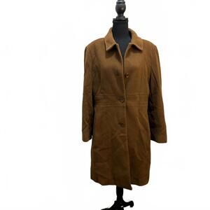 Larry Levine Women's Brown Wool Peacoat